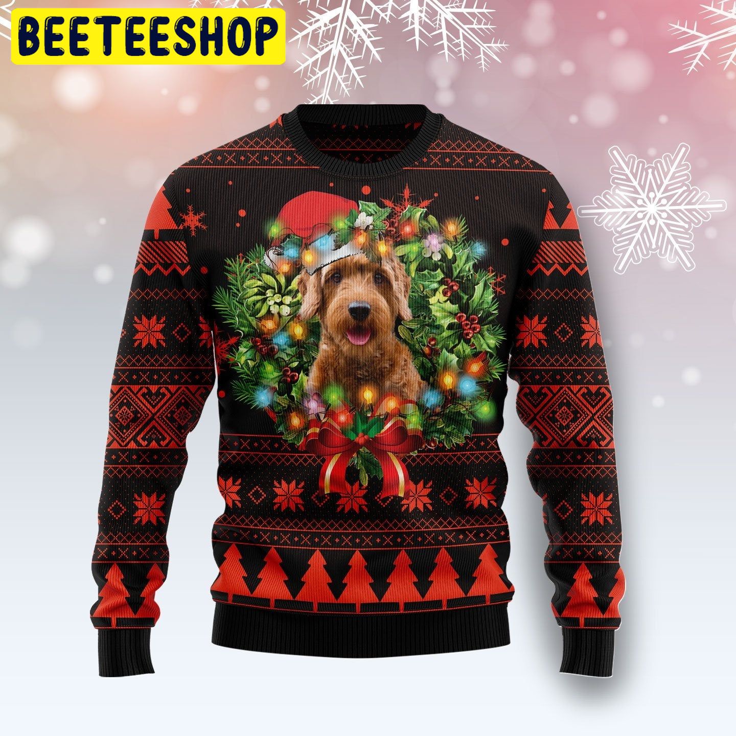 Cute Goldendoodle Dog Trending Ugly Christmas Sweatshirt