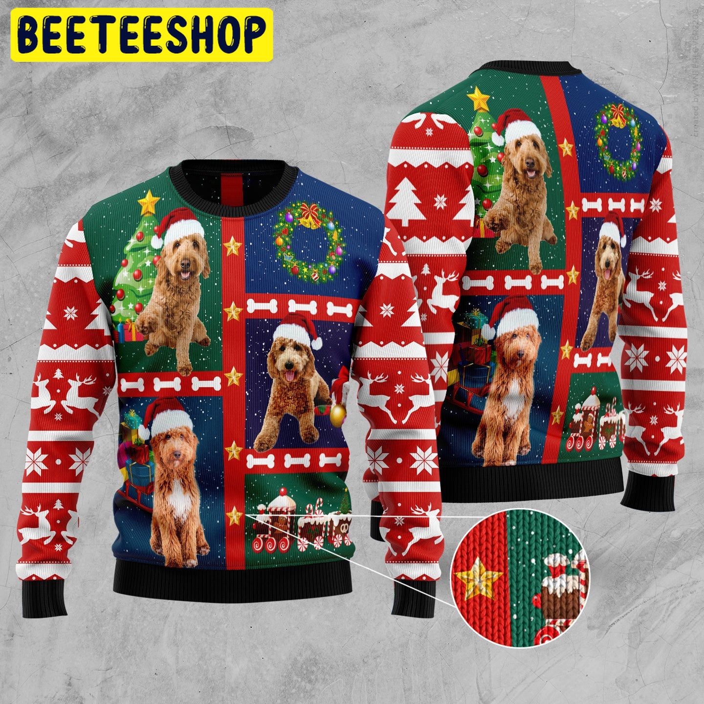 Cute Goldendoodle Trending Ugly Christmas Sweatshirt