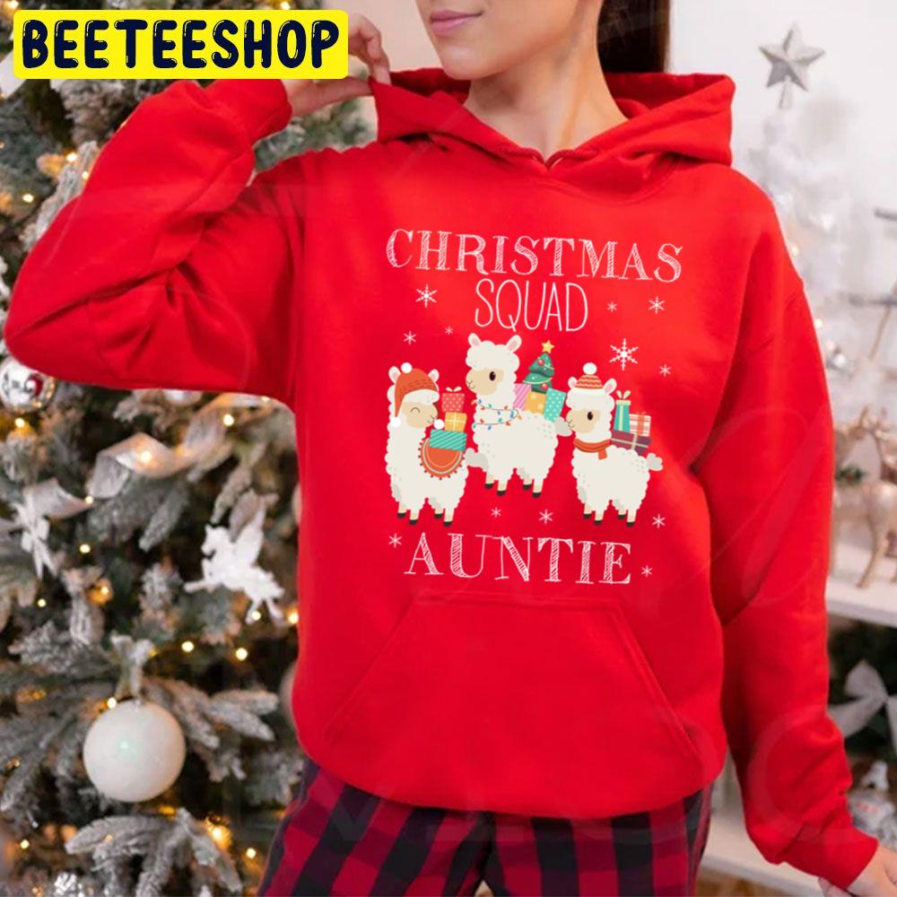 Cute Llamas Christmas Squa Auntie Trending Unisex Hoodie