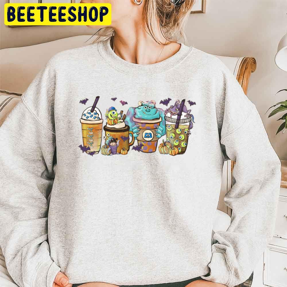 Cute Monster Inc Fall Coffee Cup Pumpkin Spice Halloween Trending Unisex Sweatshirt