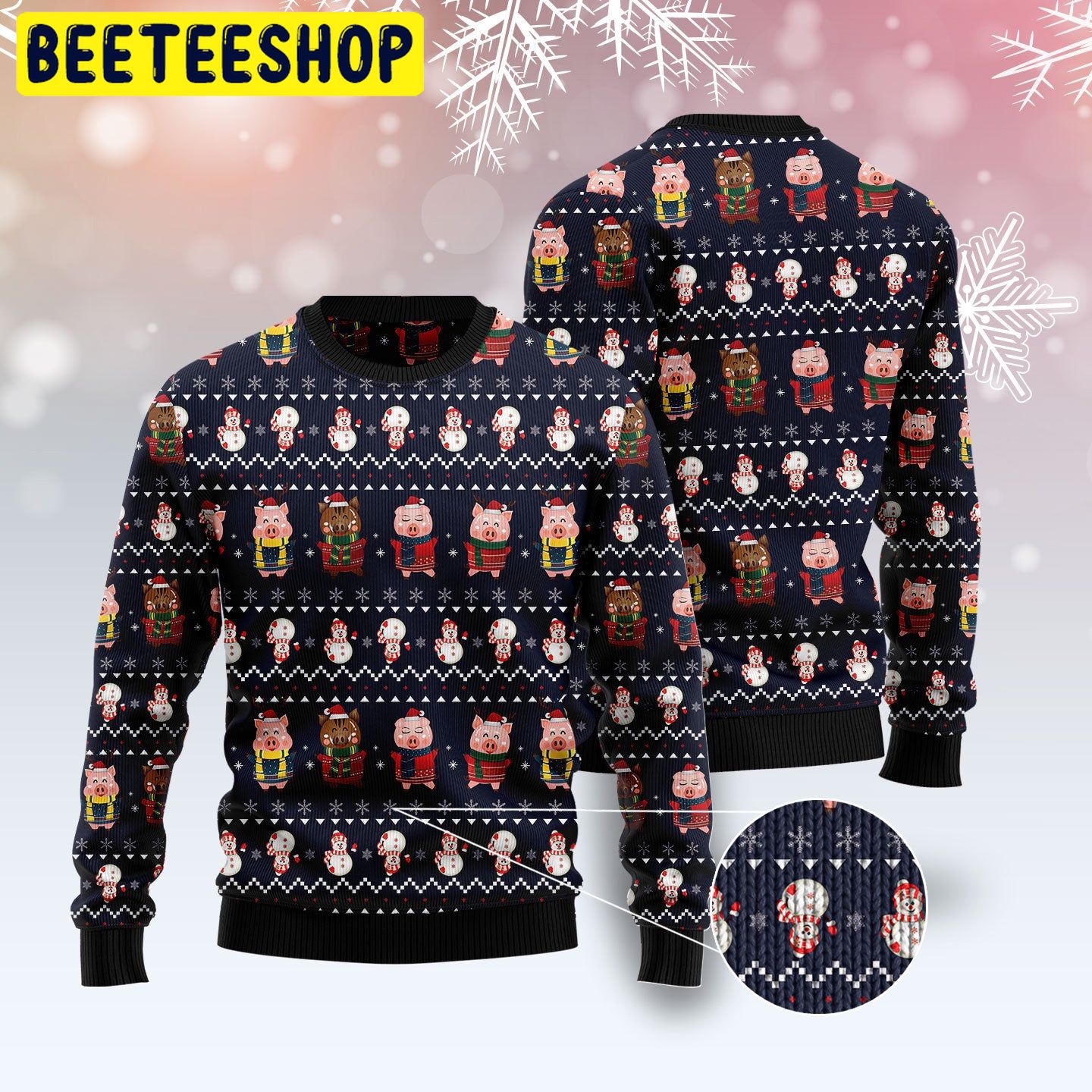 Cute Pigs Trending Ugly Christmas Sweatshirt