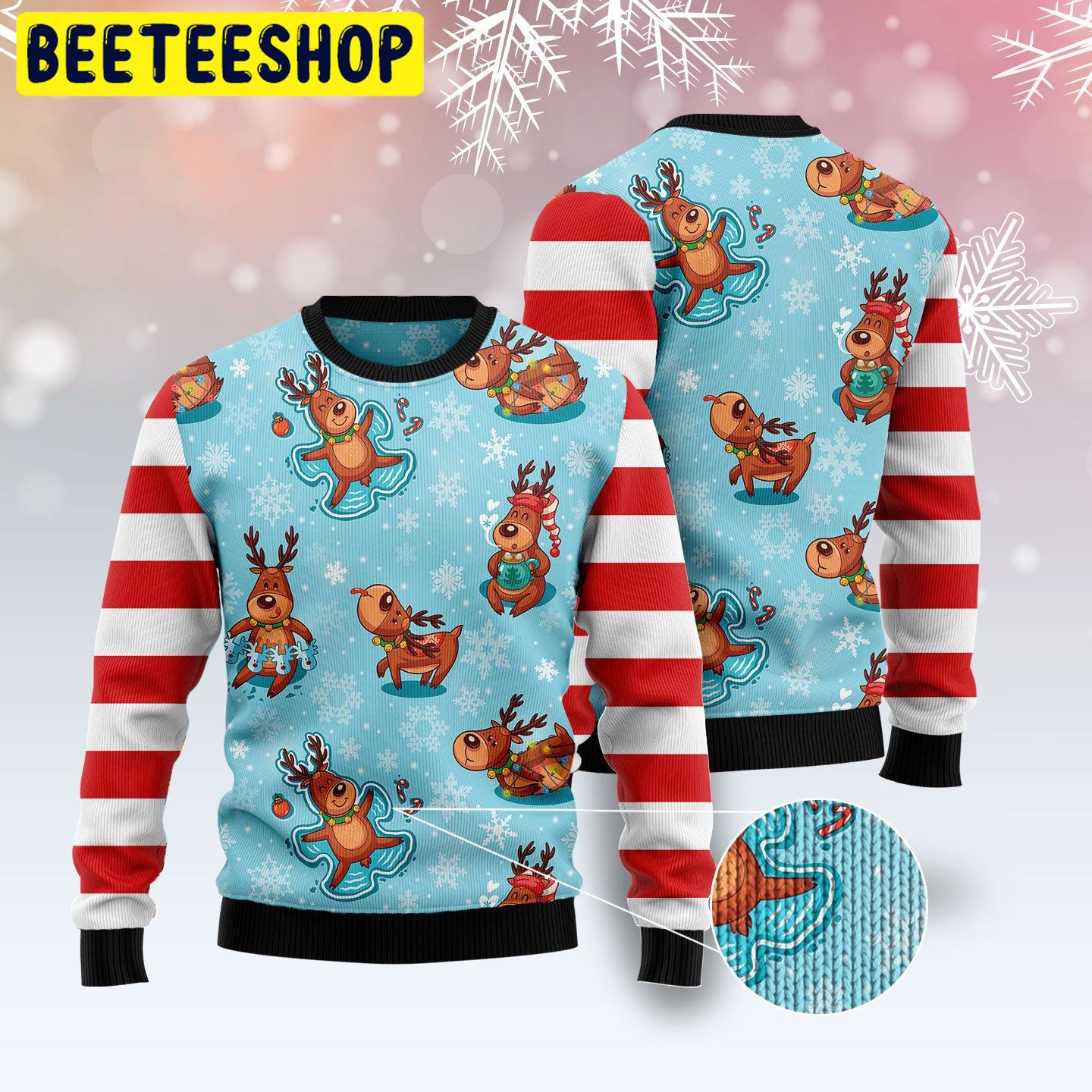 Cute Reindeer Trending Ugly Christmas Sweatshirt