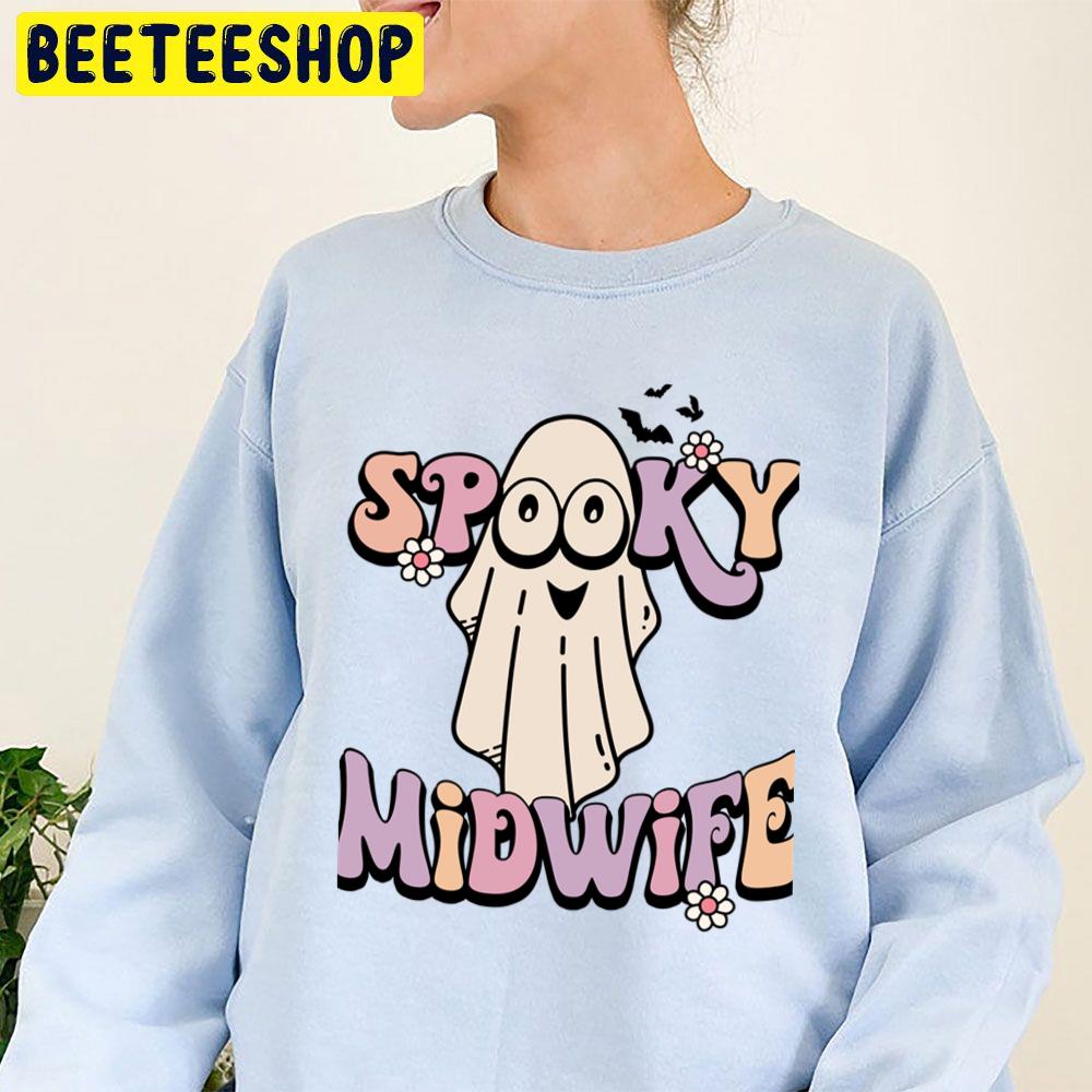 Cute Spooky Midwife Halloween Retro Trending Unisex Sweatshirt