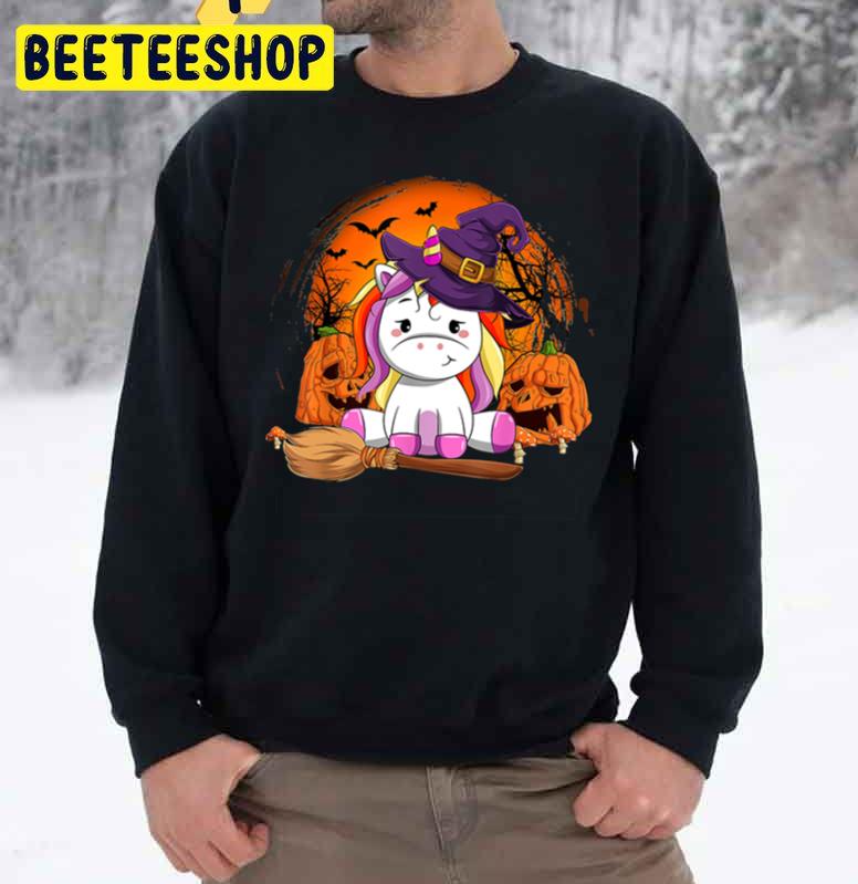 Cute Witch Unicorn Halloween Unisex Sweatshirt