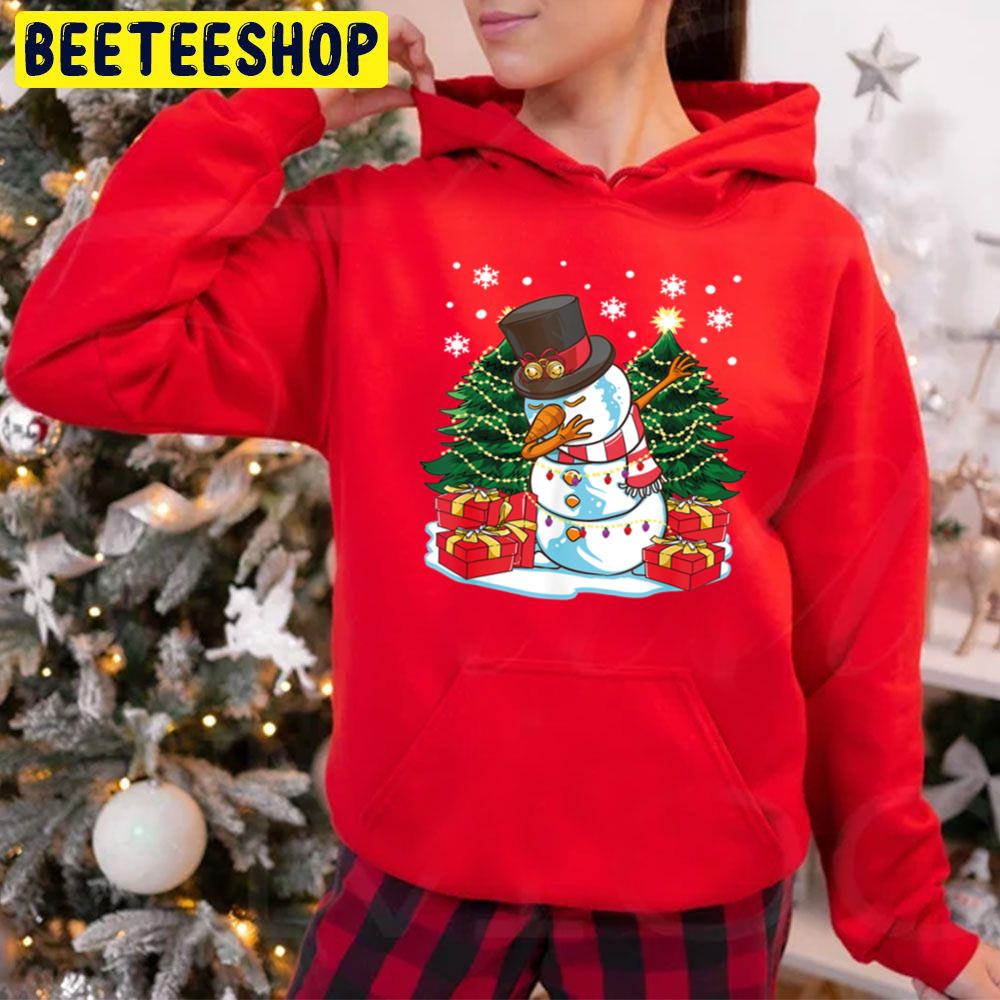 Dabbing Snowman Through The Snow Christmas Dab Dance Pose Trending Unisex Hoodie