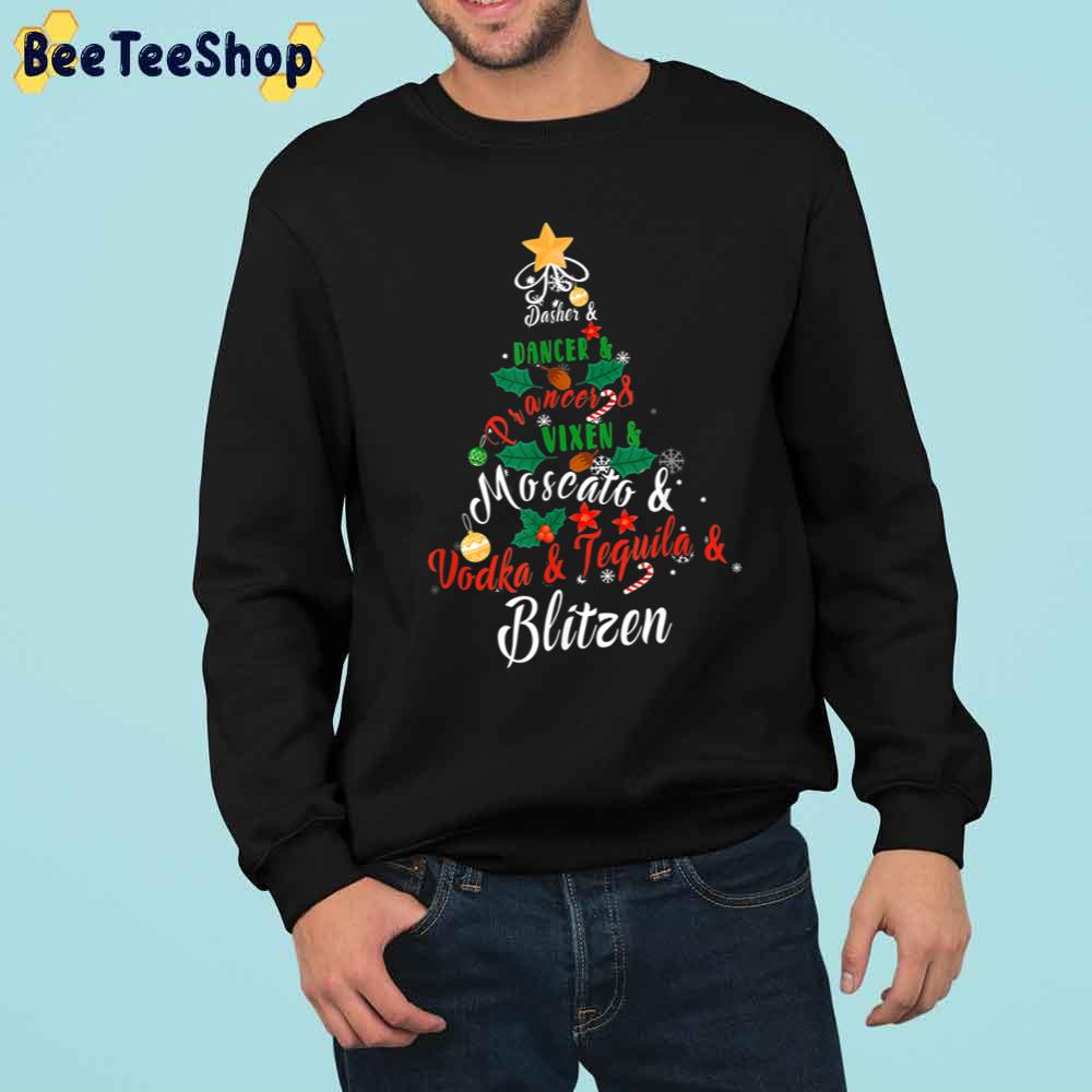 Dasher Dancer Prancer Vixen Moscato Vodka Tequila Blitzen Trending Unisex Sweatshirt