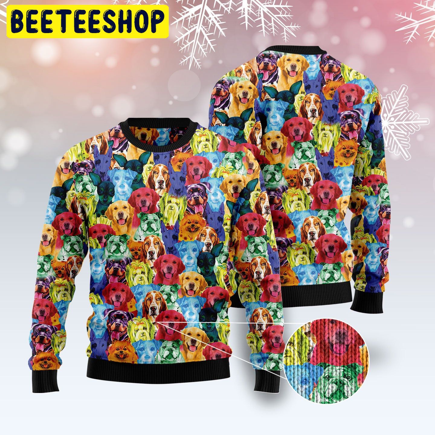 Dog Colorful Trending Ugly Christmas Sweatshirt