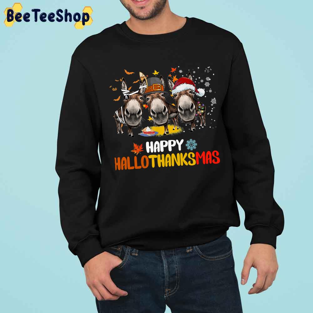 Donkey Happy Hallothankmas Trending Unisex Sweatshirt