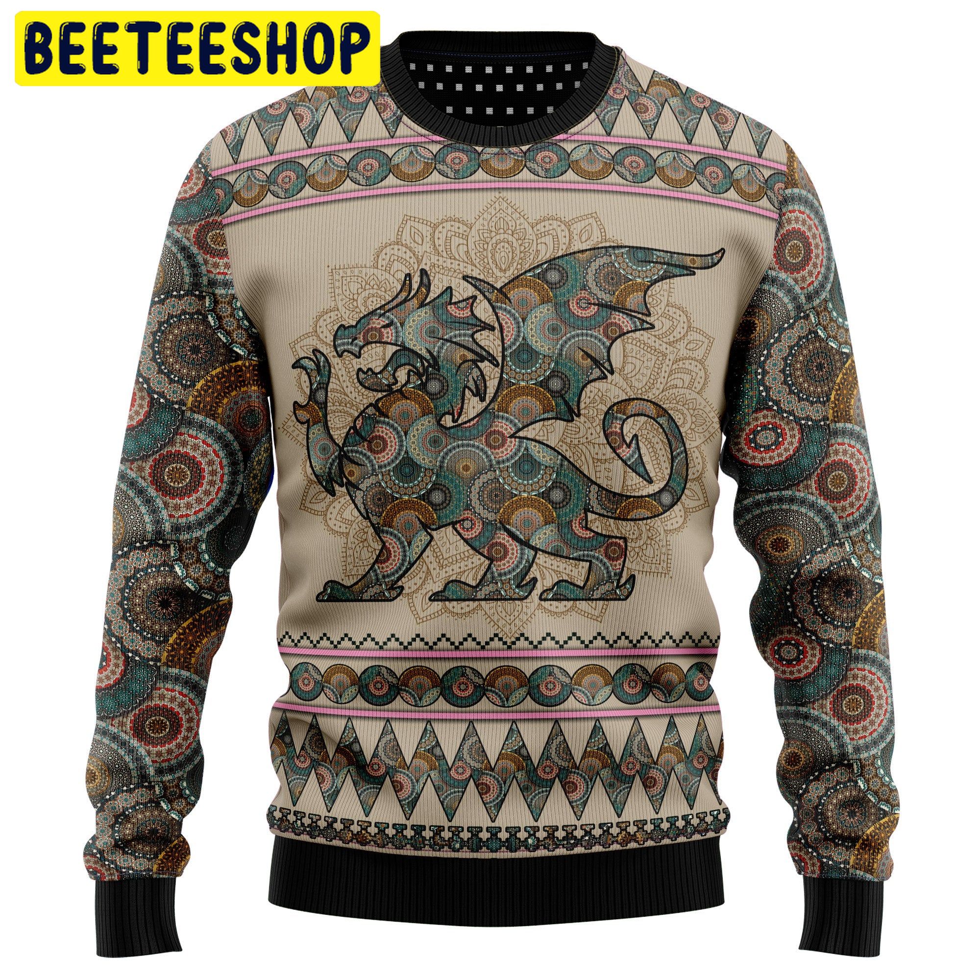 Dragon Mandala Trending Ugly Christmas Sweatshirt