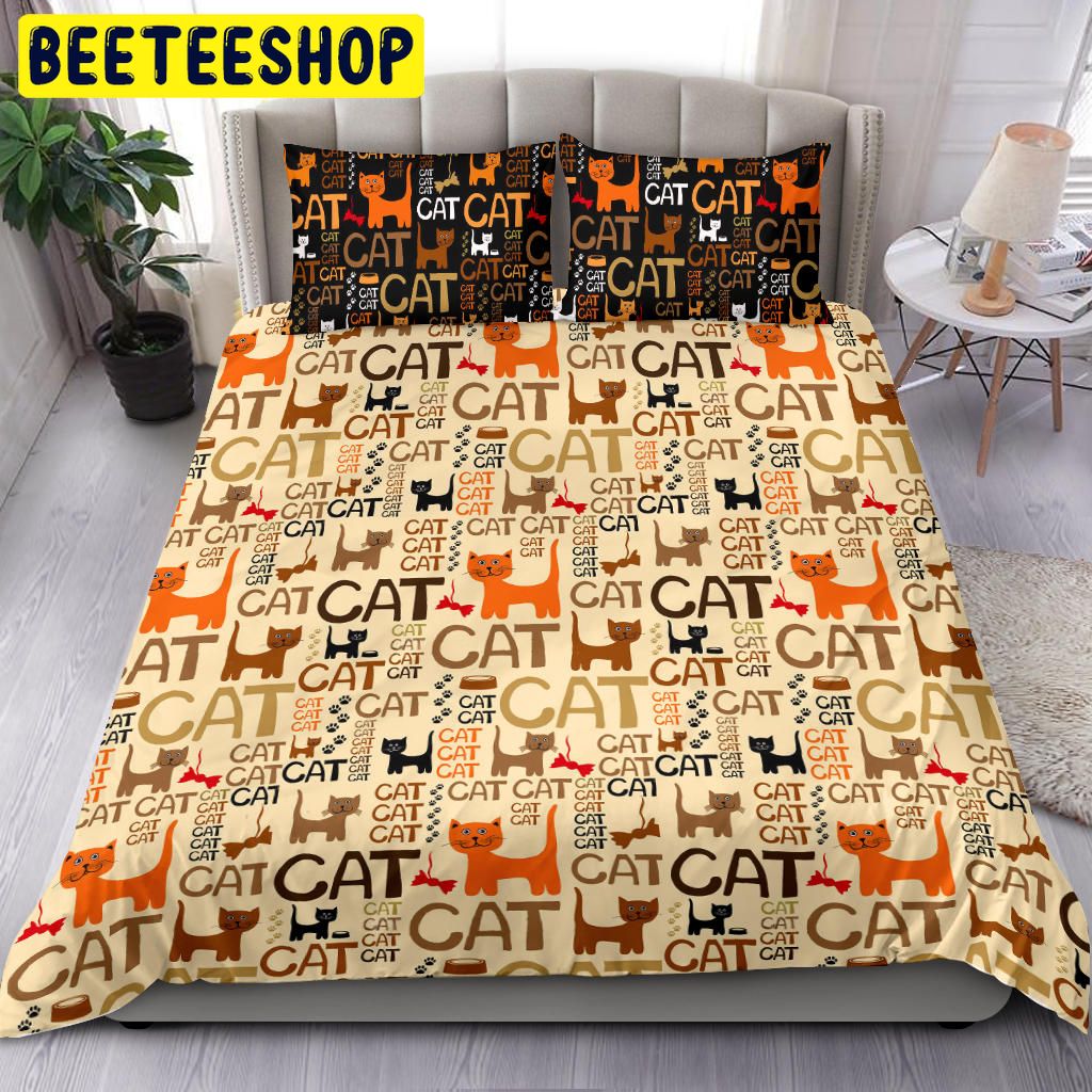 Fall Season Cat Bedding Set