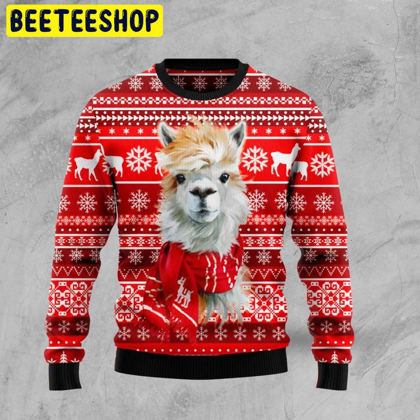 Festive Llama Xmas Trending Ugly Christmas Sweatshirt