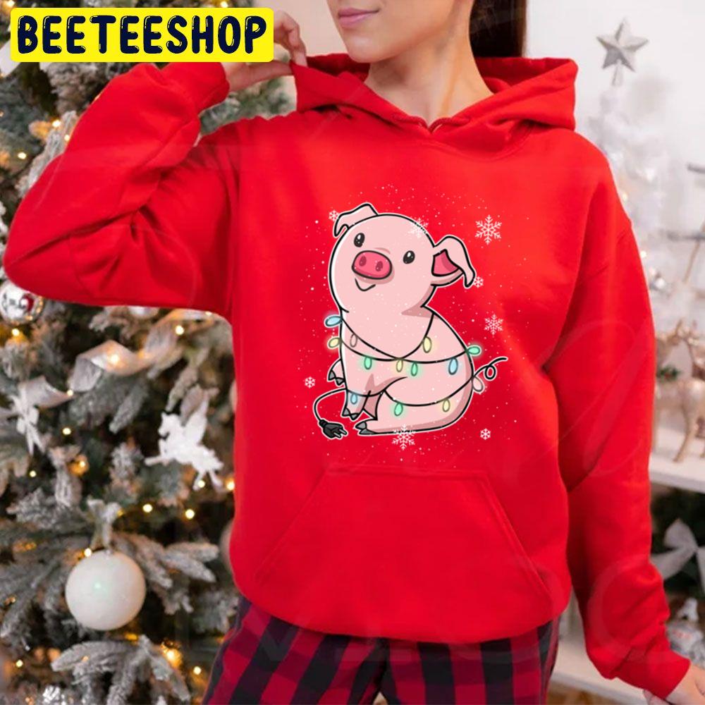 Festive Pig Farm Farmer Christmas Trending Unisex Hoodie