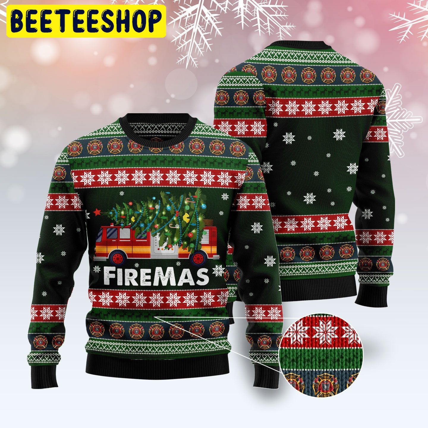 Firefighter Firemas Trending Ugly Christmas Sweatshirt