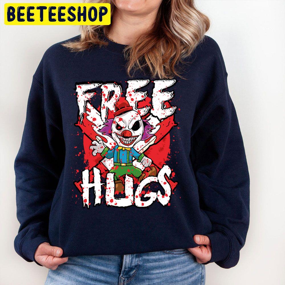 Free Hugs Halloween Evil Killer Scary Clown Trending Unisex Sweatshirt