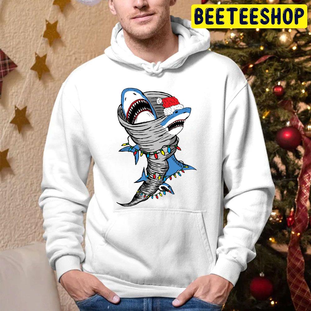 Funny Santa Shark Tornado Trending Unisex Hoodie