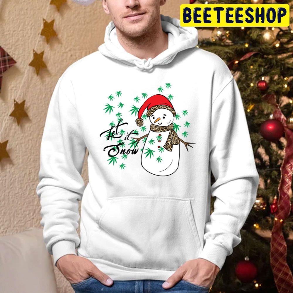 Funny Snowman And Weed Let It Snow Christmas Trending Unisex Hoodie