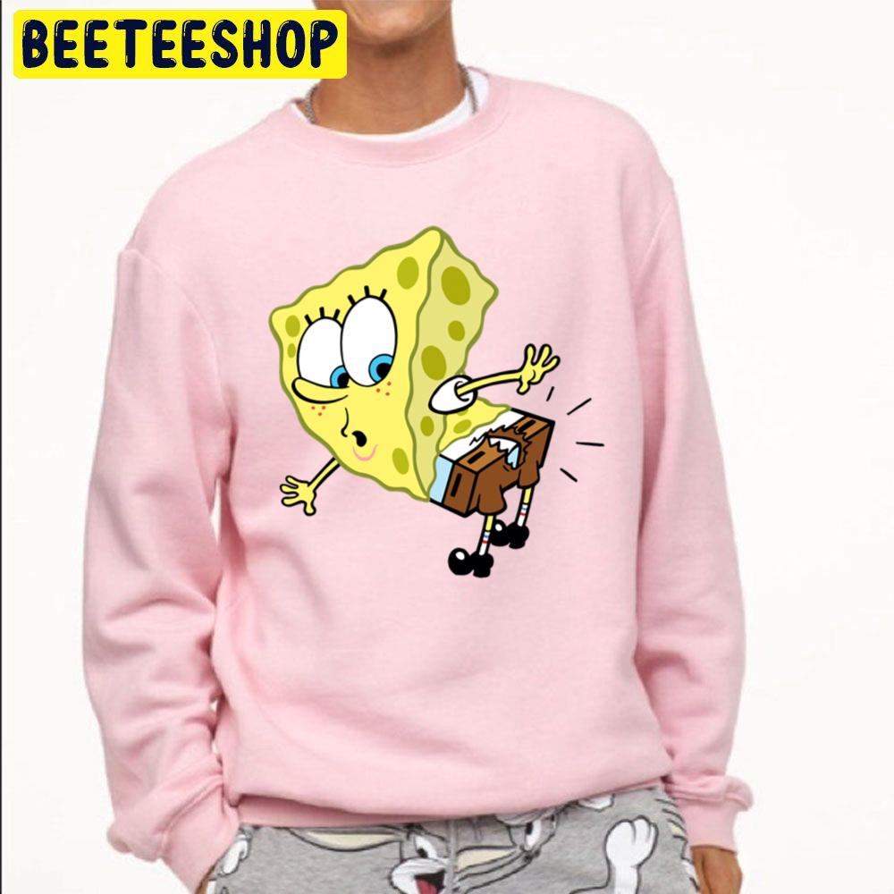 Funny Spongebob With Cut Pants Unisex Sweatshirt