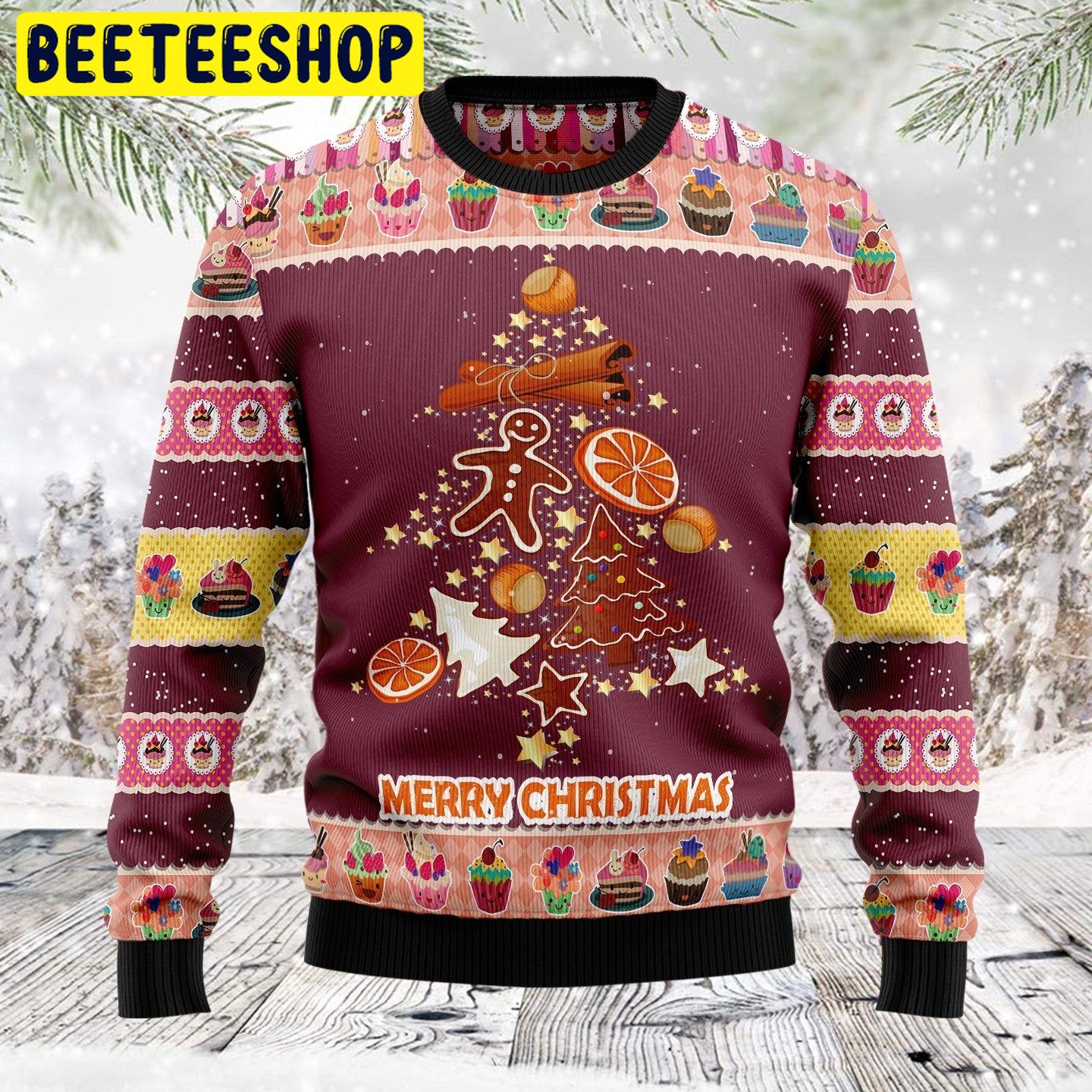 Gingerbread Christmas Tree Trending Ugly Christmas Sweatshirt