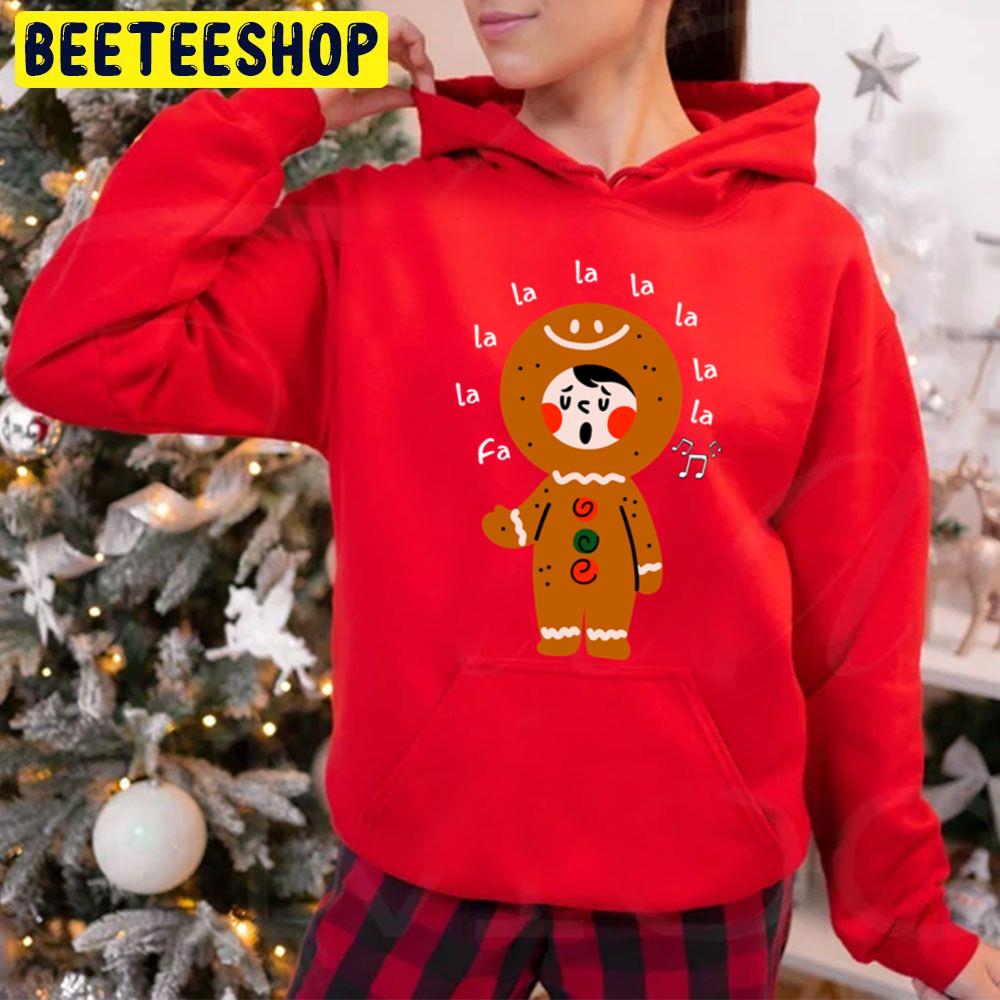 Gingerbread Man Christmas Singing Funny Holiday Trending Unisex Hoodie