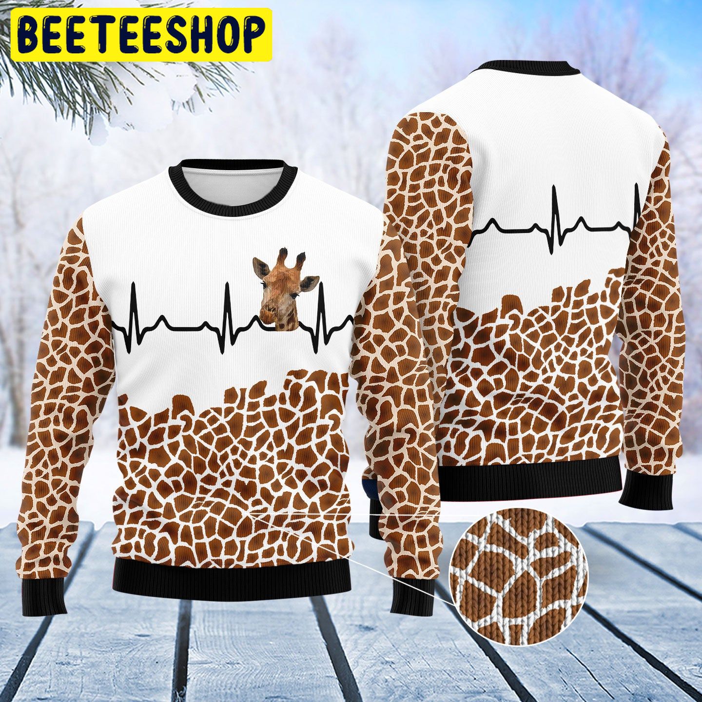 Giraffe Heart Trending Ugly Christmas Sweatshirt