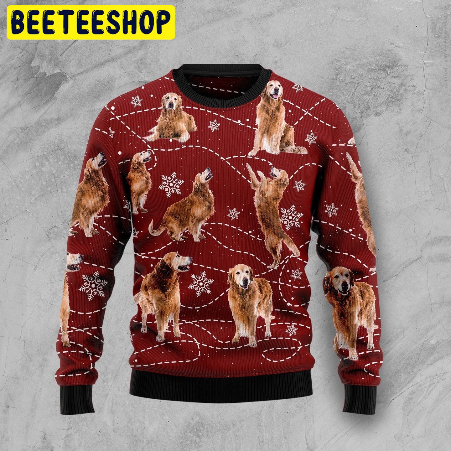 Golden Retriever Dog Xmas Trending Ugly Christmas Sweatshirt