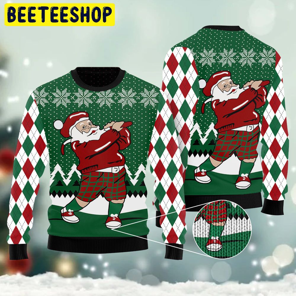 Golfer Santa Trending Ugly Christmas Sweatshirt