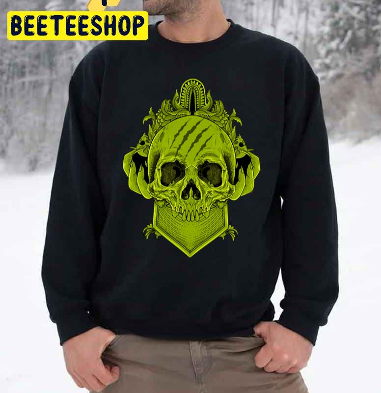 Green Skull Big And Tall Halloween Unisex Sweatshirt