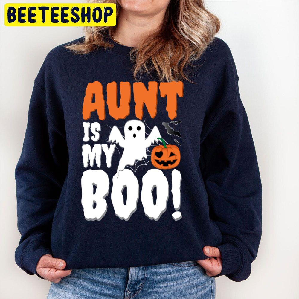 Halloween Ghost Aunt Is My Boo Trending Unisex Sweatshirt