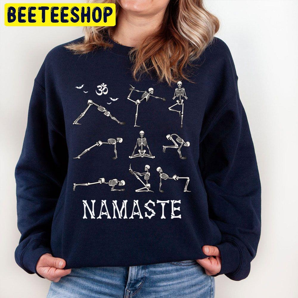 Halloween Namaste Skeletons Yoga Trending Unisex Sweatshirt