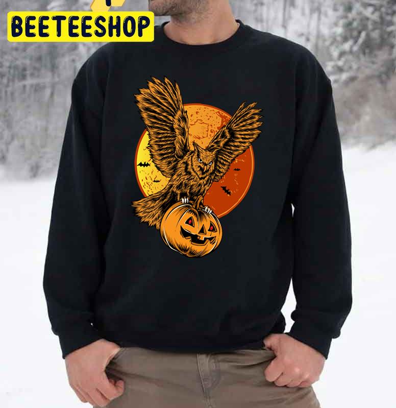 Halloween Owl Pumpkin Trending Unisex Sweatshirt