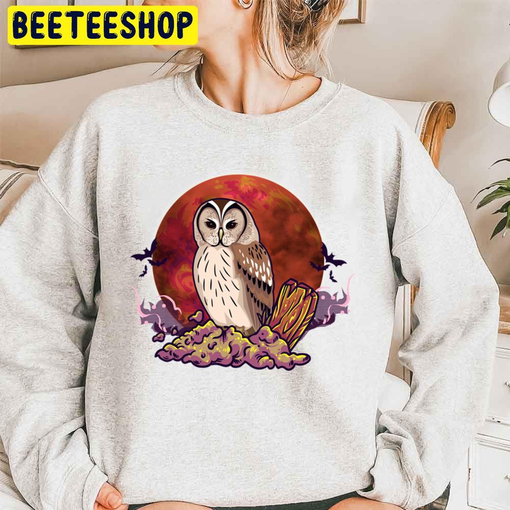 Halloween Owl Vintage Trending Unisex Sweatshirt