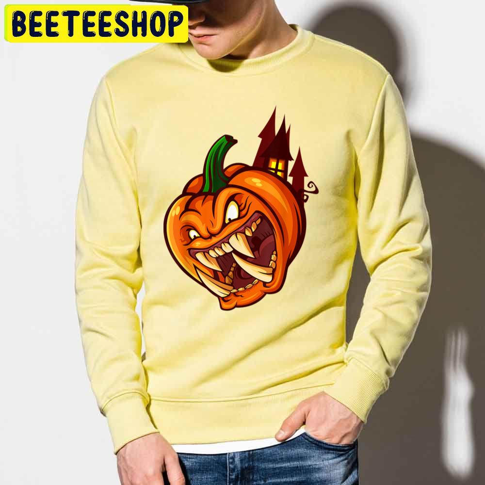 Halloween Scary Pumpkin Face Trending Unisex Sweatshirt