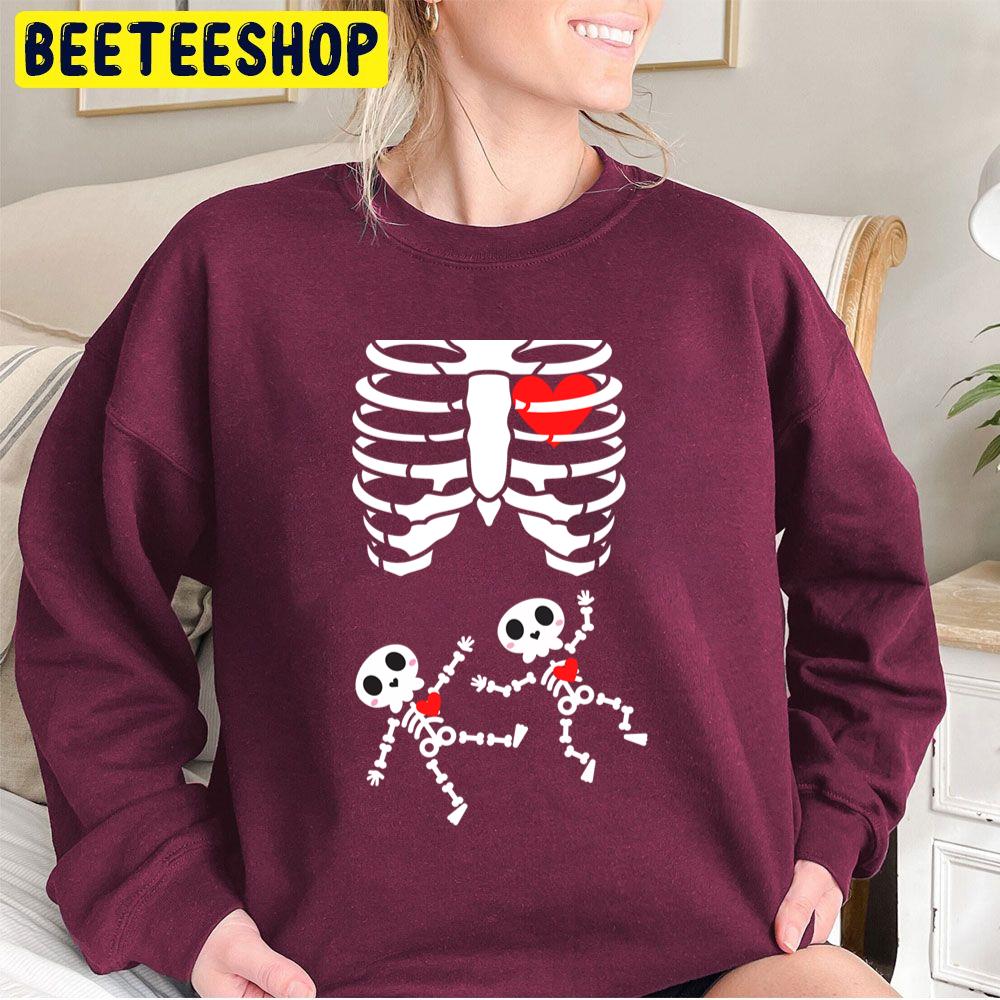 Halloweens For Pregnant Women Twins Trending Unisex Sweatshirt