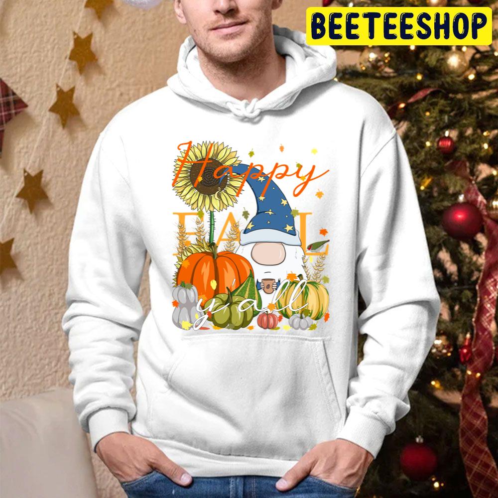 Happy Fall Y’all Gnome Pumpkin And Coffee Lover Thanksgiving Trending Unisex Hoodie