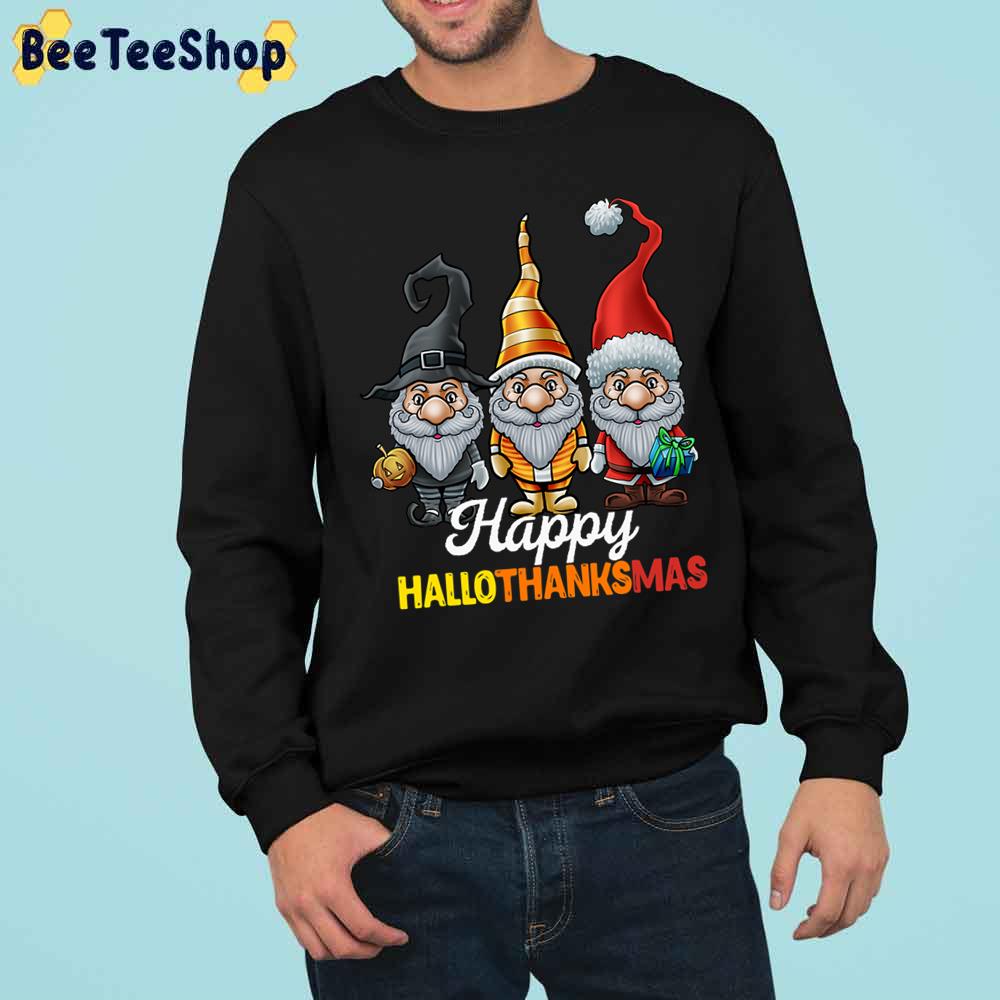 Happy Hallothankmas Gnomes Trending Unisex Sweatshirt