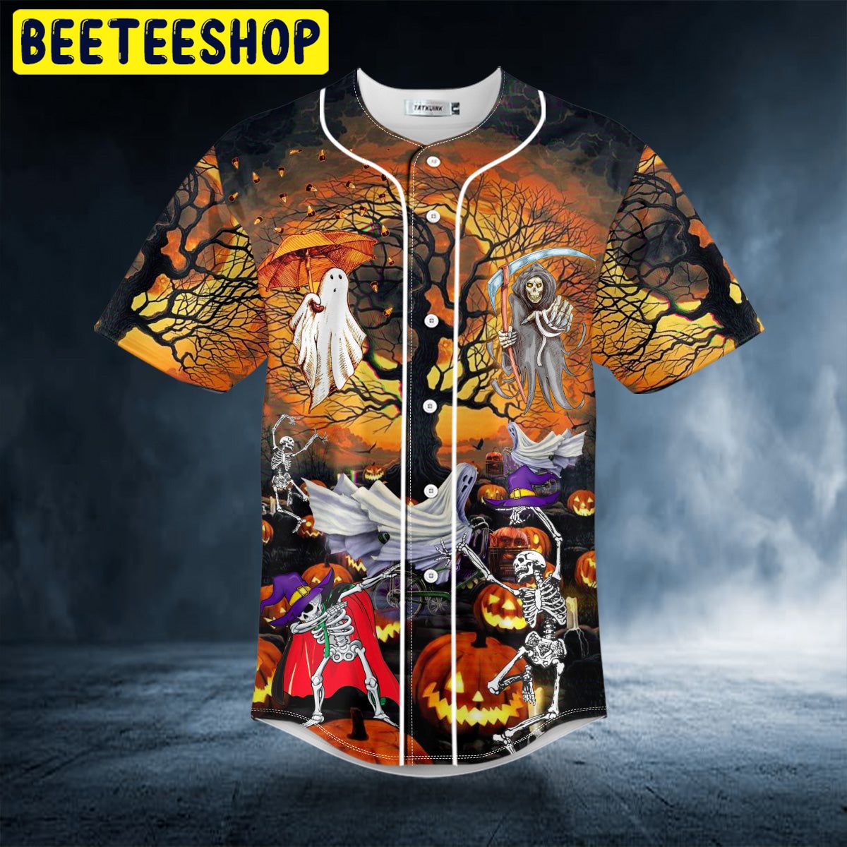 Happy Halloween Skull Trending Baseball Jersey - Beeteeshop