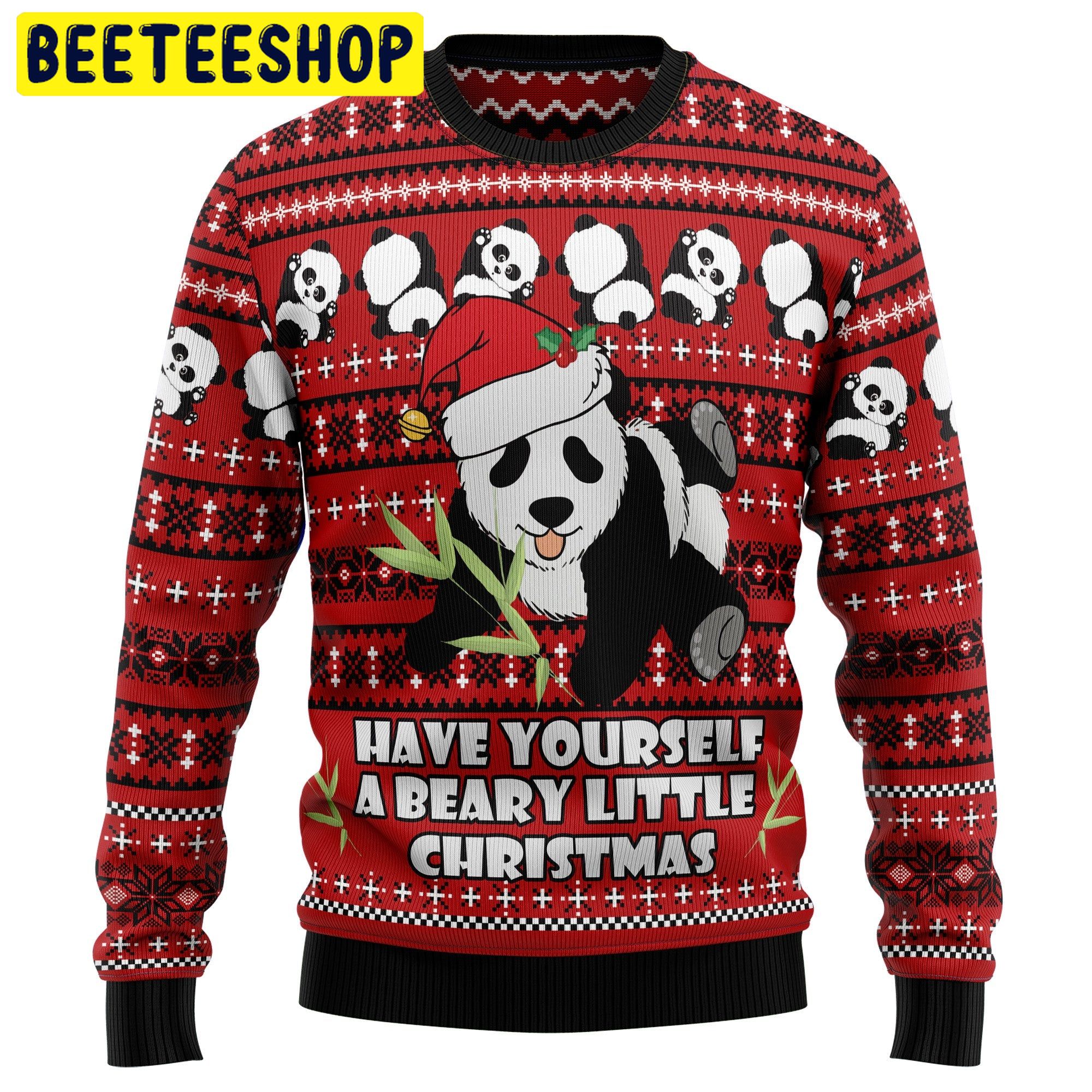 Have Yourself A Beary Little Panda Trending Ugly Christmas Sweatshirt