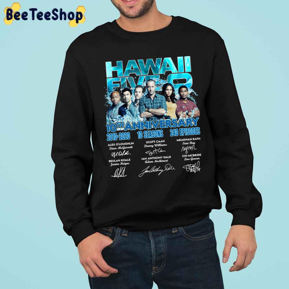 Hawaii Five 0 10th Anniversary Thank You For The Memories Signatures Trending Unisex Sweatshirt