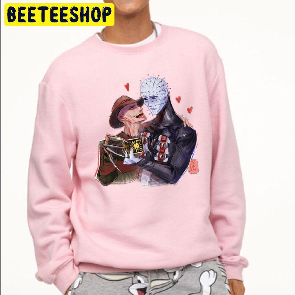 Hellraiser And Freddy Krueger Horror Killer Halloween Trending Unisex Sweatshirt