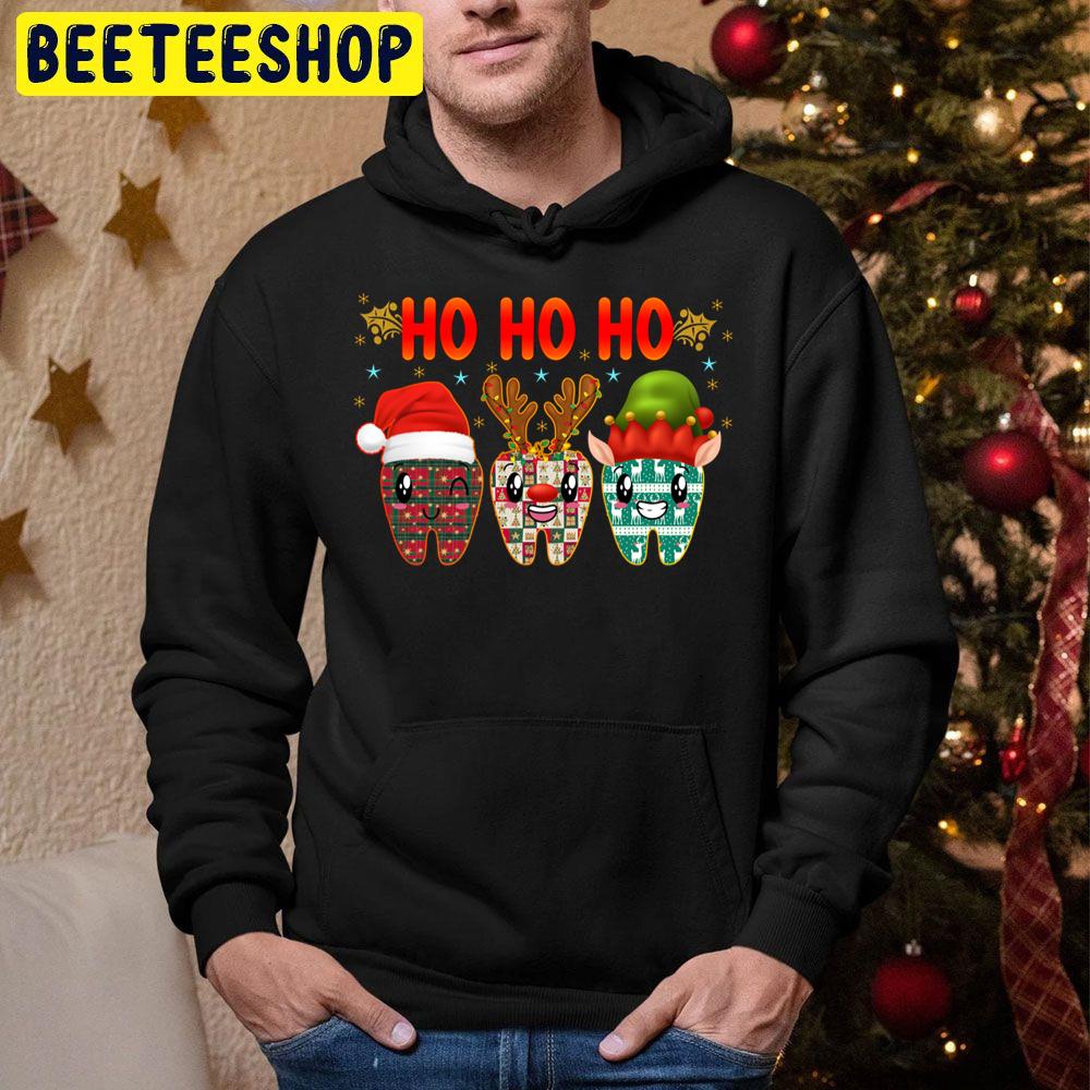 Ho Ho Ho Christmas Dental Crew Dentist Group Matching Trending Unisex Hoodie