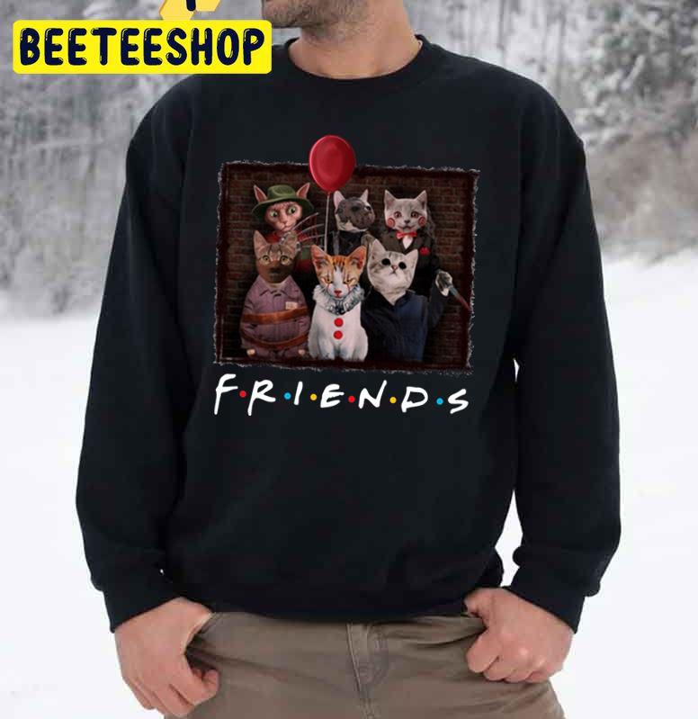 Horror Cat Squad Friends Halloween Trending Unisex Sweatshirt