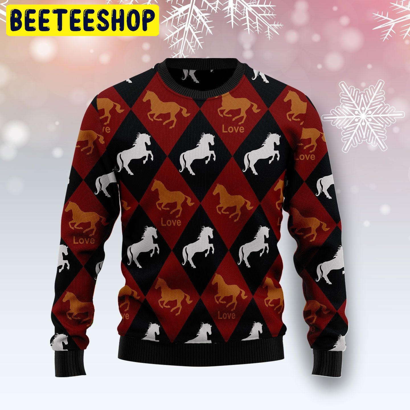 Horse Love Trending Ugly Christmas Sweatshirt