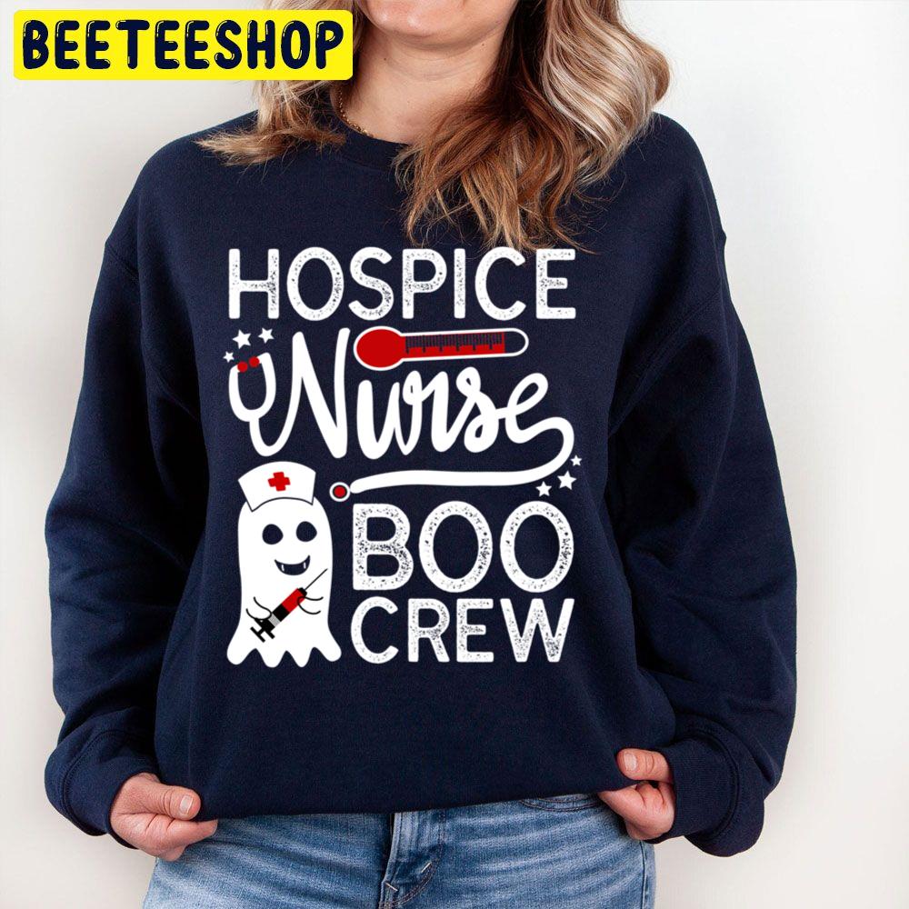 Hospice Nurse Boo Crew Ghost Nurse Halloween Trending Unisex Sweatshirt