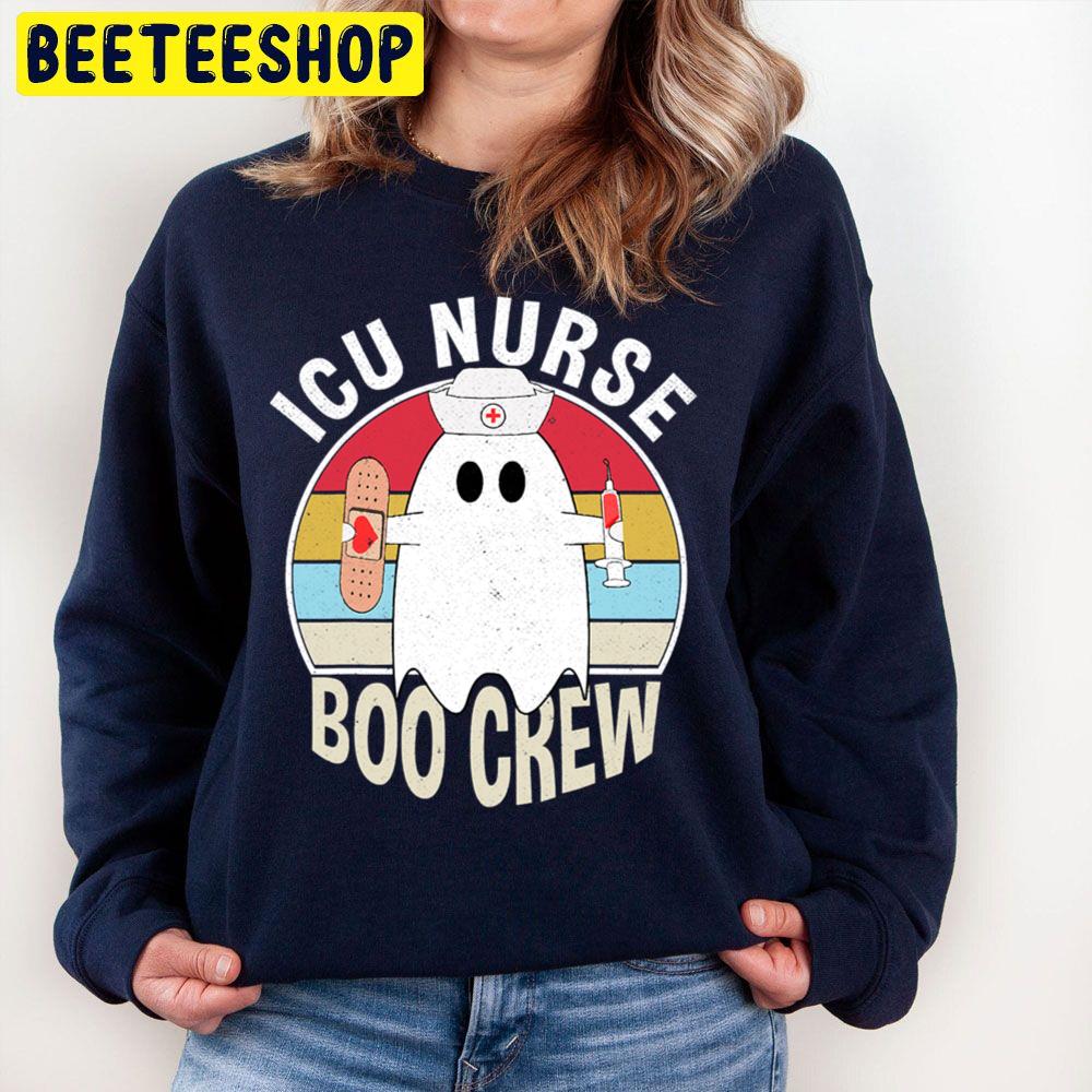 Icu Nurse Boo Crew Ghost Funny Halloween Trending Unisex Sweatshirt