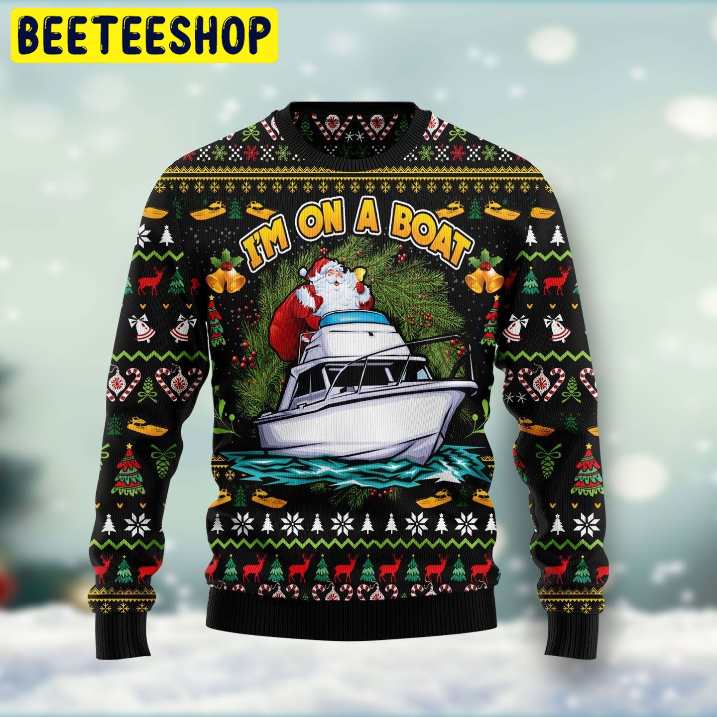 I’m On A Boat Santa Trending Ugly Christmas Sweatshirt