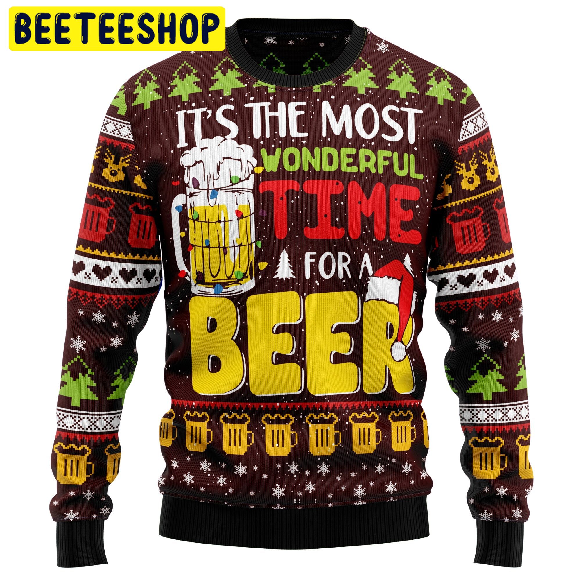 It’s The Most Wonderful Time For Beer Trending Ugly Christmas Sweatshirt