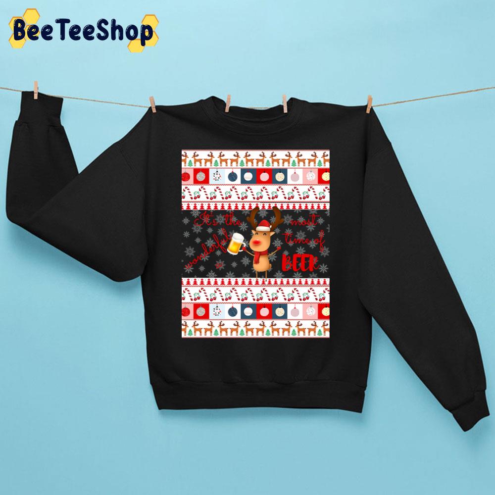 It’s The Most Wonderful Time Of A Beer Reindeer Christmas Trending Unisex Sweatshirt