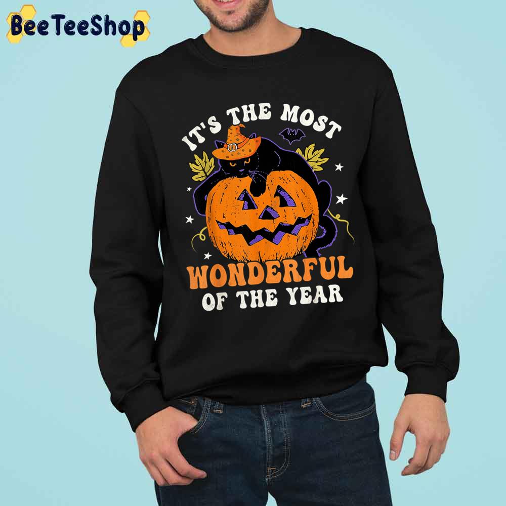 It’s The Most Wonderful Time Of The Year Black Cat Halloween Trending Unisex Sweatshirt