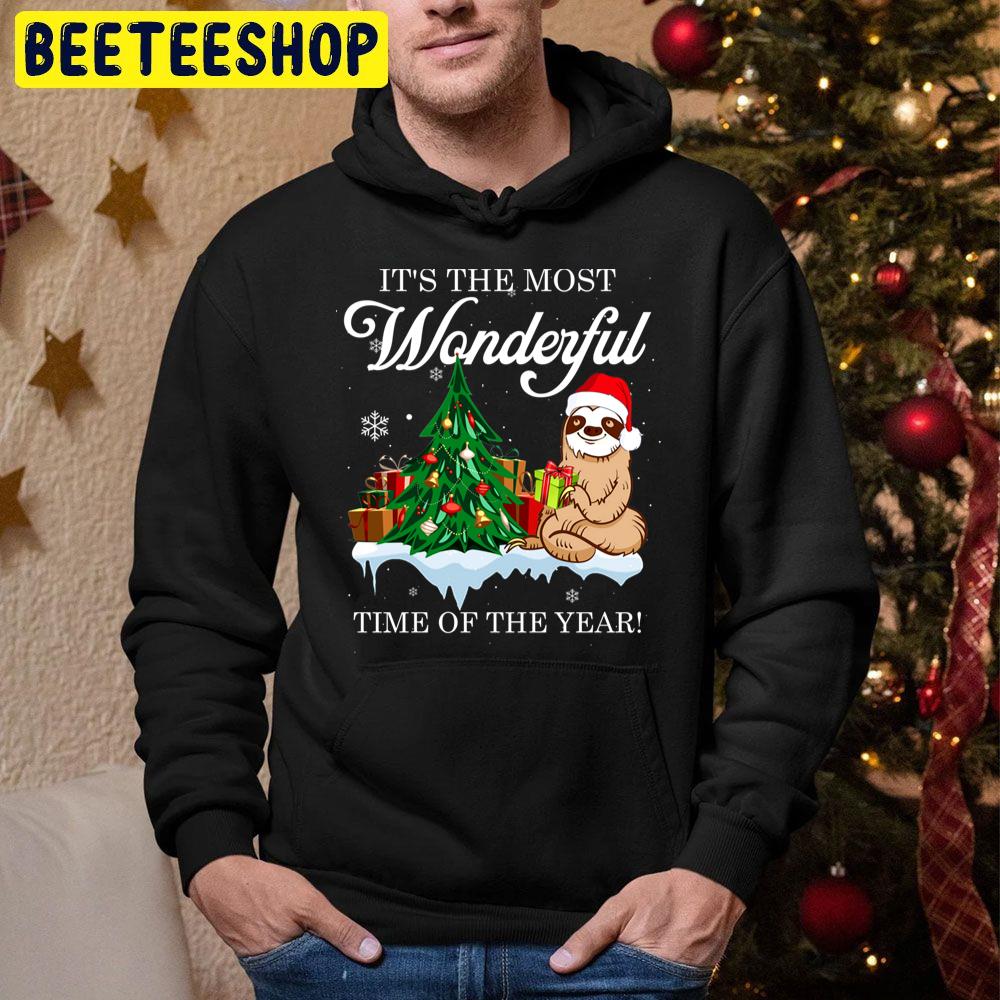 It’s The Most Wonderful Time Of The Year Christmas Sloth Trending Unisex Hoodie