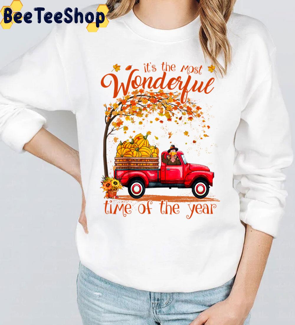 It’s The Most Wonderful Time Of The Year Thanksgiving Turkey Truck Trending Unisex Sweatshirt